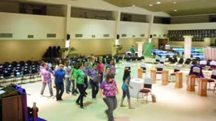Line dancing after the practice