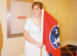 Emily with her Tennessee flag for the Cavalcade